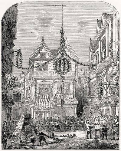 Rejoicings on the Restoration of Charles II, May 1660 by English School